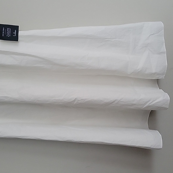 Lettie White Poplin Plunge Neck Midi Dress Size S - Picture 7 of 12